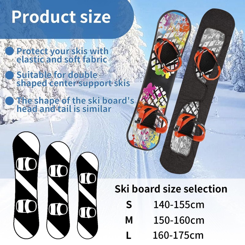 Kuskins Snowboard Sleeve Soft Protection Cover - Adjustable Stretchy Fabric