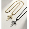 MOOSKI Men's Cross Necklace Silver/Gold 316 Stainless Steel Crucifix Jesus