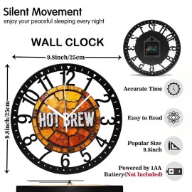25cm Circular Iron Wall Clock with a Wrench and Boltsheet size: 10 inch, color: Black