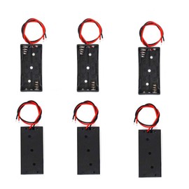 MulticoloredLED 6 Piezas 2 x 1,5 V AA Clip de Resorte de batería Caja de Almacenamiento de plástico 2 Ranuras x 1,5 V AA Soporte de batería Negro Rojo Cables de Alambre 2 AA