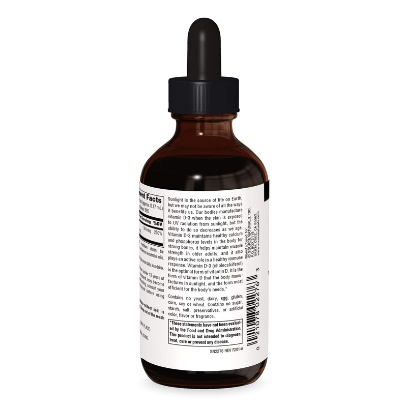 Source Naturals Vitamin D-3 Liquid Drops 2000 iu Supports Bone