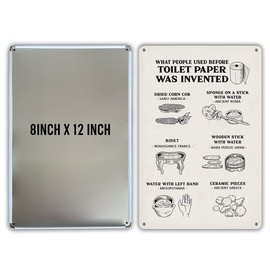 QIONGQI Funny Bathroom Quote What People Used Before Toilet Paper was Invented Metal Tin Sign Wall Art Decor for Home Bath Room Decor Gifts