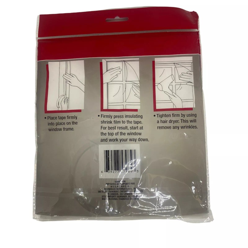 Tool Bench Window Insulation Kit Shrink Film Clear Keep out