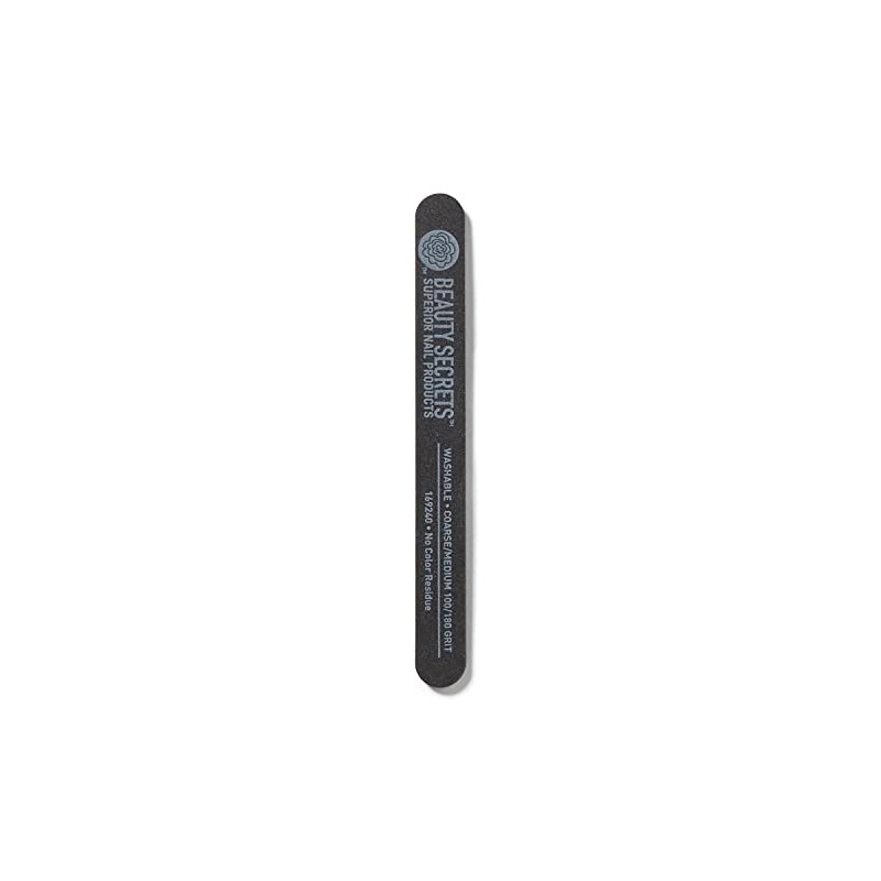 Beauty Secrets Black Cushion Nail File Medium Coarse 180/100