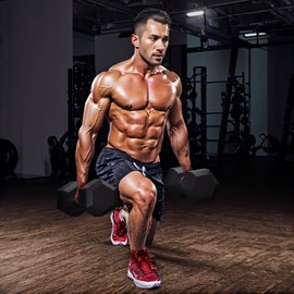 GRETERST Hex Dumbbells Set Rubber Coated Hand Weights Exercise & Fitness for Home Gym Workouts Weight Strength Training, Set of 2, Black, 10LB