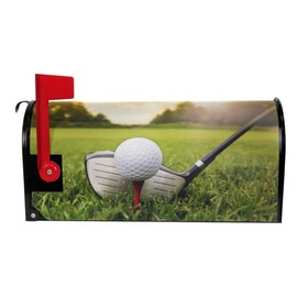 ZZKKO Golf Club and Ball in Green Grass Nature Forest Sunshine Mailbox Covers Magnetic Seasonal Colorful Pattern Home Houses Decorations,25.5x20.8 Inch Large Size,Multicolor