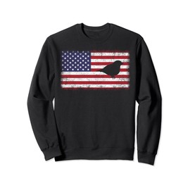 4th July Funny Patriotic Lazuli Bunting Bird Lover USA Flag Sweatshirt