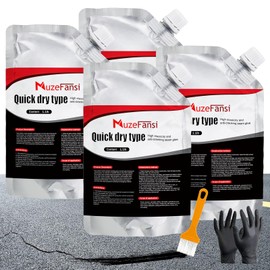 Asphalt Crack Filler, Crack Repair Sealant, Driveway Crack Sealer for Asphalt & Blacktop, Fast-Drying, Weather-Resistant, Easy to Apply Pavement Repair Sealant(4 Pcs,4.4LB)