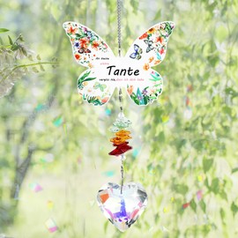 Geschenke für Frauen, Acryl Schmetterling Form Sonnenfänger, Windspiele Dekorationen für Geschenk Tante, Geeignet für Fenster Haus Garten Weihnachten Party Hochzeit Dekoration