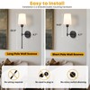 NookNova Battery Operated Wall Sconces Set of 2, Rechargeable Wall