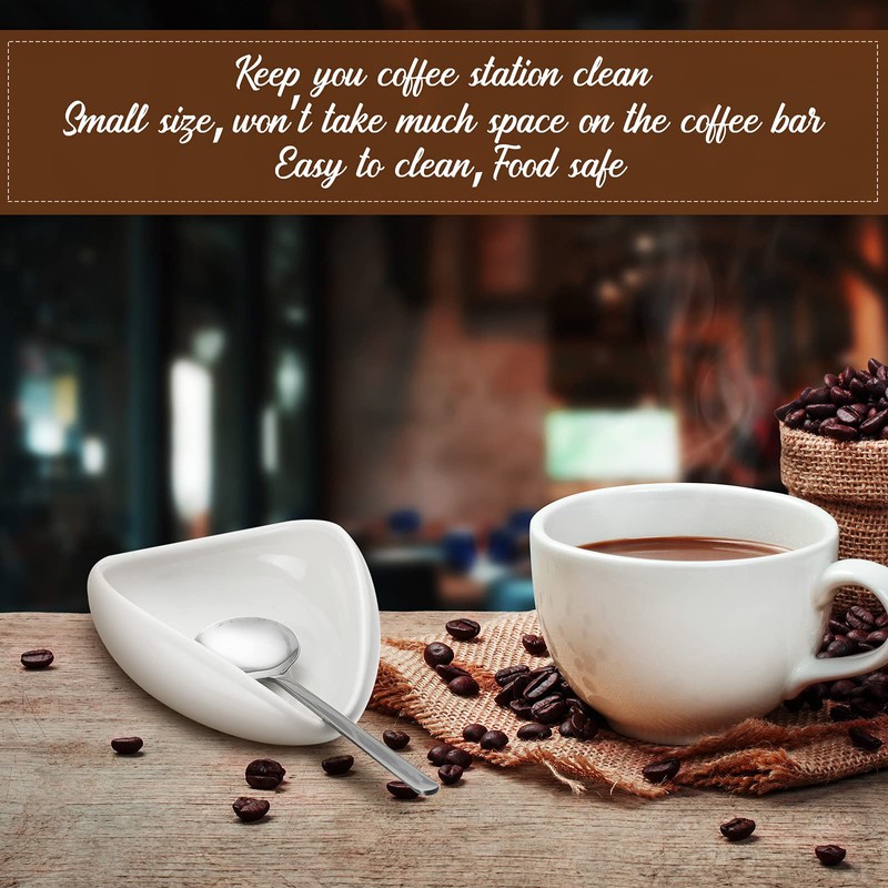 4 Pieces Coffee Spoon Rest and Spoon Small Teaspoon Holder