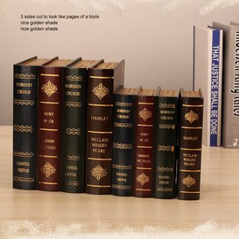 Vintage Book Storage Box, Faux Leather Book Decoration with Secret Compartment for Hidden Jewelry, Money, Photos and Memories (Small)