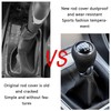 SSNNUU Car Shift Boot,Carbon Fibre Leather Gear Shift Cover for