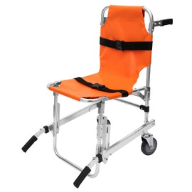 EMS Stair Chair, 2-Wheel Fire Emergency Evacuation Stair Chair, Foldable Aluminum Ambulance Lift Stair, Hospitals Patient Lift Slide Chair, w/2*Restraining Straps, for Seniors, Handicap Load 350.5 LB