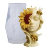 Sunflower Bee Maiden Candle Mold, Floral Silicone Mold for Resin