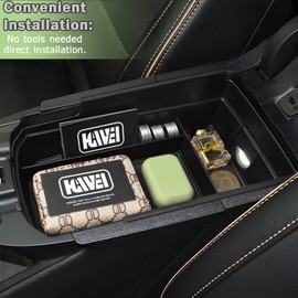 HGWEI Center Console Organizer Compatible with GMC Terrain 2018-2024 Interior Accessories Terrain SL/SLE/SLT/AT4/Denali Middle Insert Tray Armrest Storage Box with Coin Holder (NOT FOR 2025-2026)Black