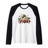 Vintage Strawberries With Bees Ladybug Butterfly Strawberry Raglan Baseball Tee