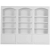 Dollhouse Display Case, 1:12 Simulation Miniature Furniture Wooden Triple Bookcase