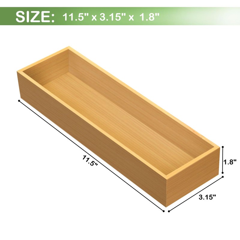 guiogc Bamboo Drawer Silverware Organizer, Flatware Organizers, Multi-purpose Bamboo Storage