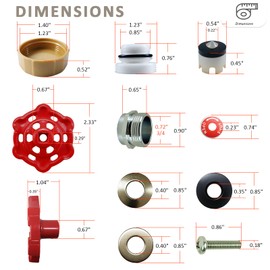 Young Dance Universal Outdoor Faucet Repair Kit (VACVBKX1B Vacuum Breaker,Metal Handle),Wall Hydrant Complete Replacement Kit,Anti-Siphon Frostproof Faucet Valve Hose Faucet Fitting Repair Kit（2Pack）