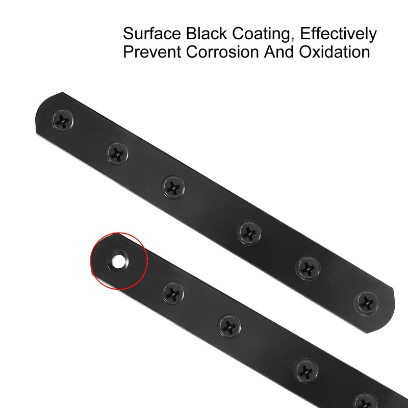 Aracombie 4PCS Metal Straight Braces 6-Holes Flat Mounting Brackets Corner