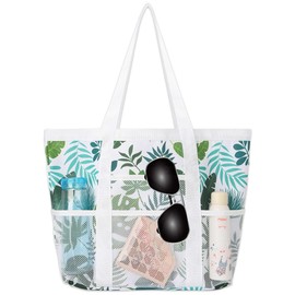 Beach Bags for Women Beach Tote Bag with Zip and Pocket Reusable Grocery Bag for women Tote Bags for Traveling