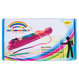 Paracord Planet Pink Plastic Jig/Bracelet Maker with Rainbow of 12 Randomly Chosen Paracord Hanks & Colorful Quick-Release Buckles