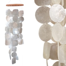 ART-CRAFT Capiz Shell Chain Garland White as Hanging Decoration for Windows or Decoration Living Room Garden Decoration Length 70 cm