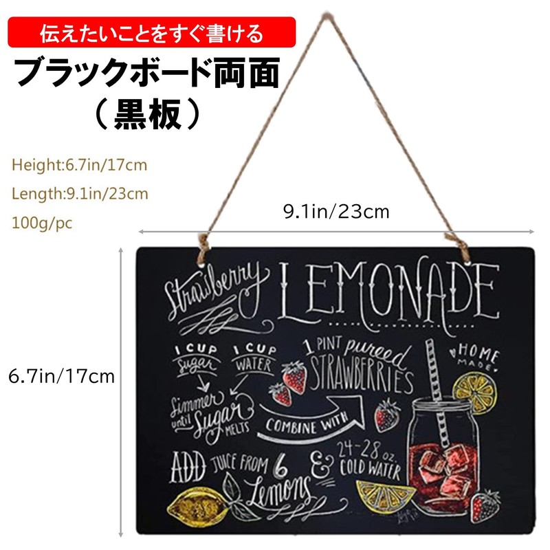 NOELAMOUR Chalkboard Black Board Wall Hanging Double Sided Sign Sign