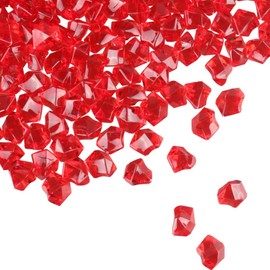 PMLAND Acrylic Ice Rocks Crystals Gems ~550 Pcs 3 lbs Bulk Bag for Vase Filler Table Scatter Party Wedding Arts Crafts Decoration Display Idea - Red