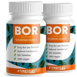 Boron tablets 2 x 365 with 3 mg boron made of high-quality borax (sodium borate) - optimally high dose - free from unwanted additives - laboratory tested with certificate - 100% vegan