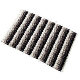 Olivia Rocco Padstow Stripe Bathmat Comfort To Your Bathroom Super Soft Absorbent Bath Shower Mats Washable Dry Fast Durable Classic Design, 50x80cm, Grey
