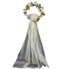 Flower Crown for Women with Bridal Veil, Adjustable Hair Accessories