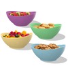 Wheat Straw Bowls Set of 4 with Textured Pattern -