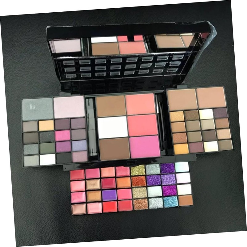 Minkissy 74 Color Eyeshadow Palette Lip Gloss Blush Women's Makeup