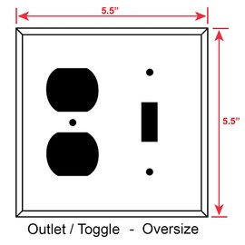 Art Plates - 2-Gang Combination OVERSIZED Switch Plate - OVER SIZE Switch Plate - Outlet - Toggle - You're Beautiful - (Made in USA)