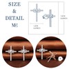 MicLee Woman's girl's Earrings Studs, 925 Sterling silver Cross earrings,