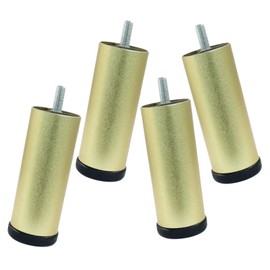 Kemcatui 4Pcs 4 Inch Metal Furniture Legs, Gold Aluminum Alloy Bed Frame Furniture Feet Replacement, Adjustable Height Support Leg for Bed, Sofa, Chairs, Couch