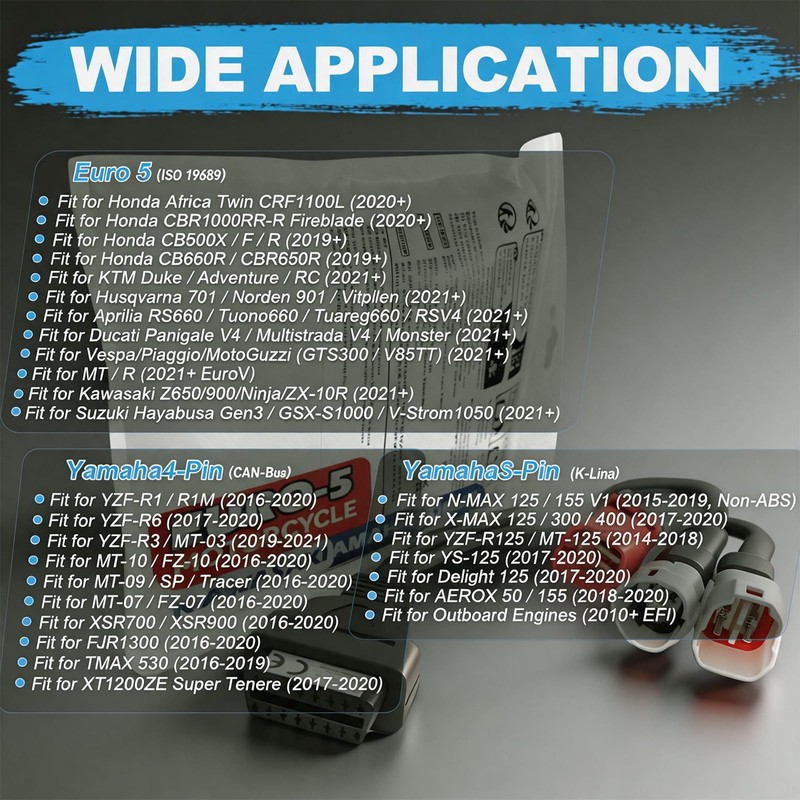 3-in-1 OBD2 Diagnostic Adapter Compatible with Yamaha Kline Euro5 Motorcycle
