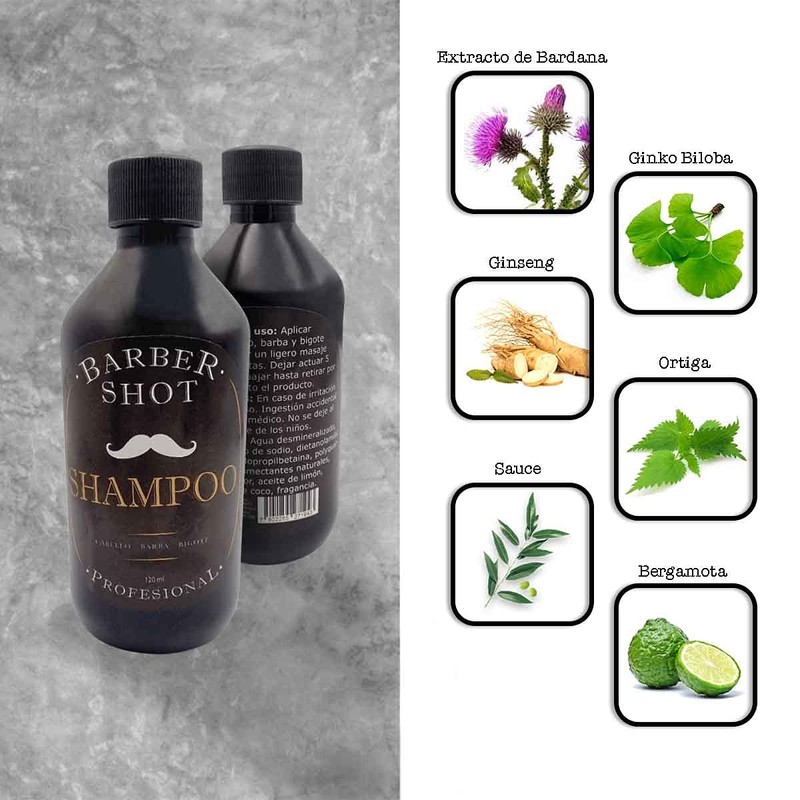 Shampoo de bergamota, para crecimiento de barba y cabello, con