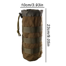 Tabanzhe Tactical Water Bottle Pouch-2PCS Molle Bottle Holder Military Drink Cup Container Carrier with Drawstring Top Bottle Protector for Outdoor Training Hiking Cycling Camping(Green)