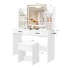 KAMABOKO Vanity Desk with Lighted Mirror, Makeup Vanity Table with