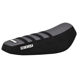 Enjoy Mfg Ribbed Seat Cover - Compatible Fit for Luna Float Sur Ron Sur-Ron Light Bee MX & X E-Bike #348 (Black - Grey - Black Ribs)