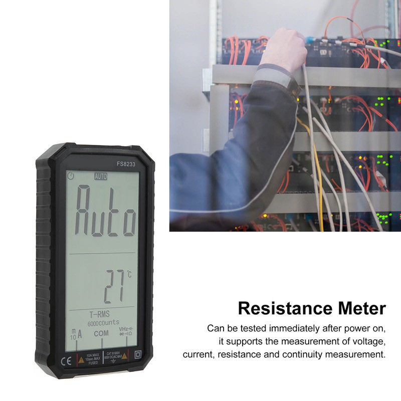 FS8233 Digital Multimeter Ultra Thin Full Screen Intelligent Automatic High