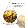 Stained Glass Window Hanging, Tempered Glass Garden Suncatcher 7.8"