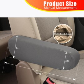 Smeyta - 2 fundas para reposabrazos de asiento delantero de coche, tamaño universal, funda para reposabrazos de asiento de tela plana, accesorios interiores de coche (gris, 1 par)