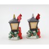 Fine Ceramic Christmas Red Cardinal & Lamp Post Salt 7