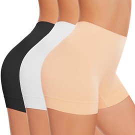 UUMIAER 3 Pack Slip Shorts for Under Dresses, Anti Chafing Shorts Women Boyshort Shapewear Yoga Biker Shorts