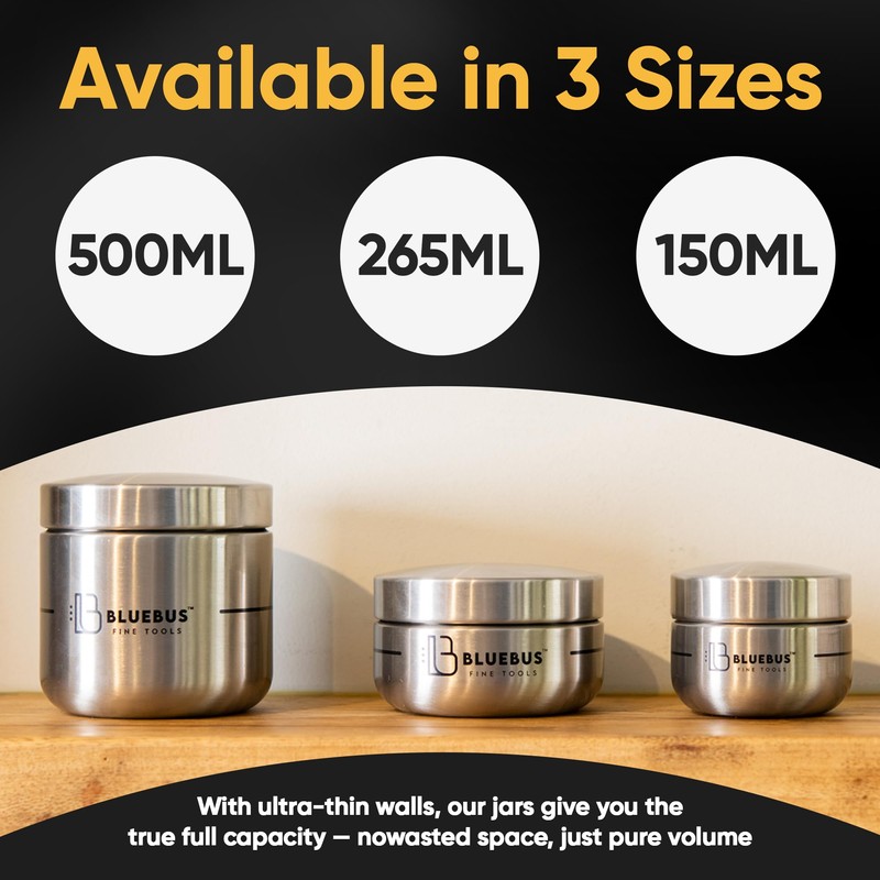 Blue Bus BUNKER Stash Jar Smell Proof Container (160ml) Stainless-Steel
