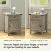 Farmhouse Nightstand with Charging Station, White Side Table, Rustic End